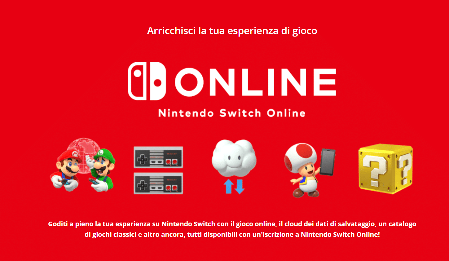 nintendo switch online: immagine illustrativa del servizio nintendo classics