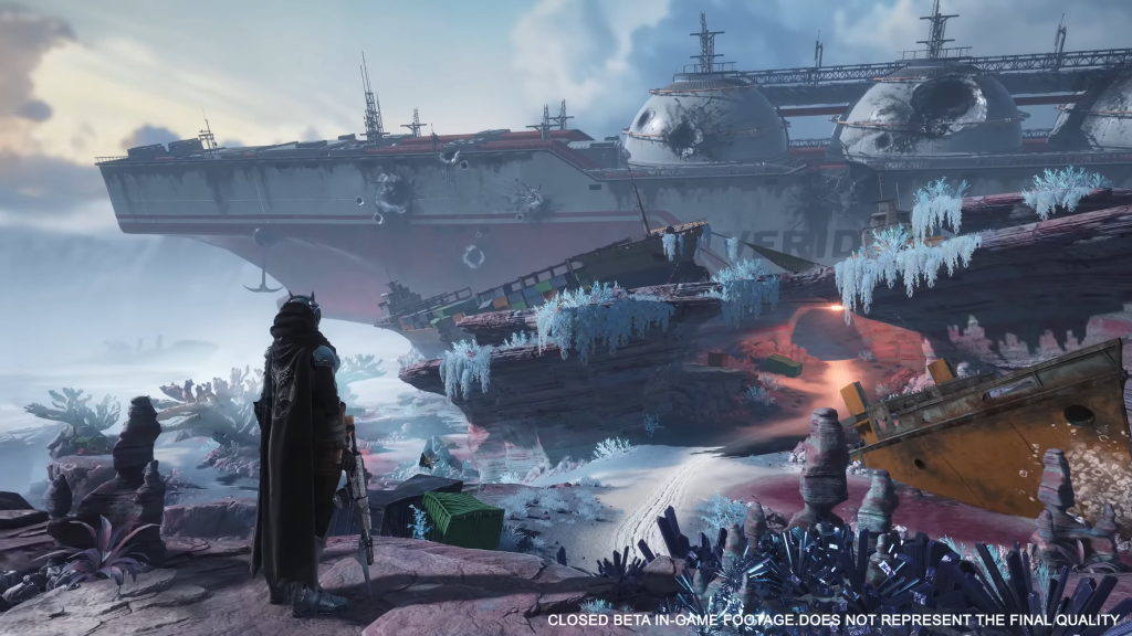 paesaggio gelido, navi abbandonate e una mappa che si estende oltre l’orizzonte. la red sea rift è il cuore della beta e mostra quanto destiny rising punti anche sull'esplorazione narrativa