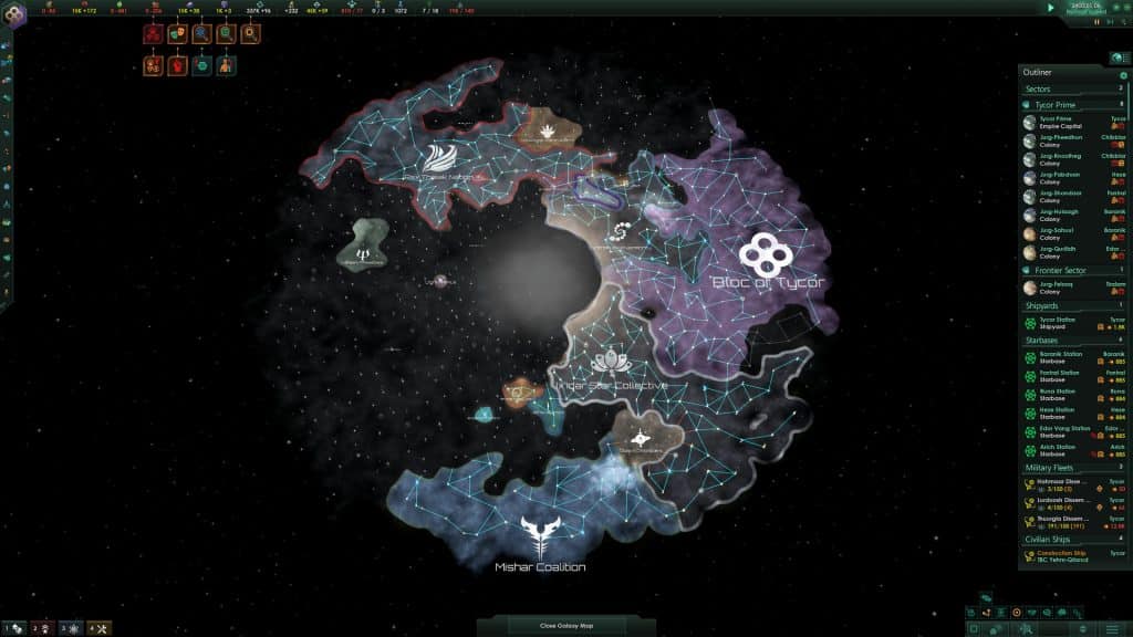 il grande gioco delle alleanze, delle guerre e dei tradimenti. e tu, da che parte ti schiererai? la mappa galattica in stellaris è più viva (e spietata) che mai.