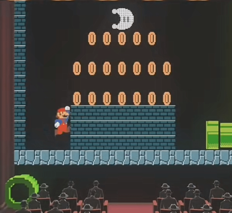 in super mario odyssey puoi rigiocare il primo livello di sempre. al cinema. con applausi.