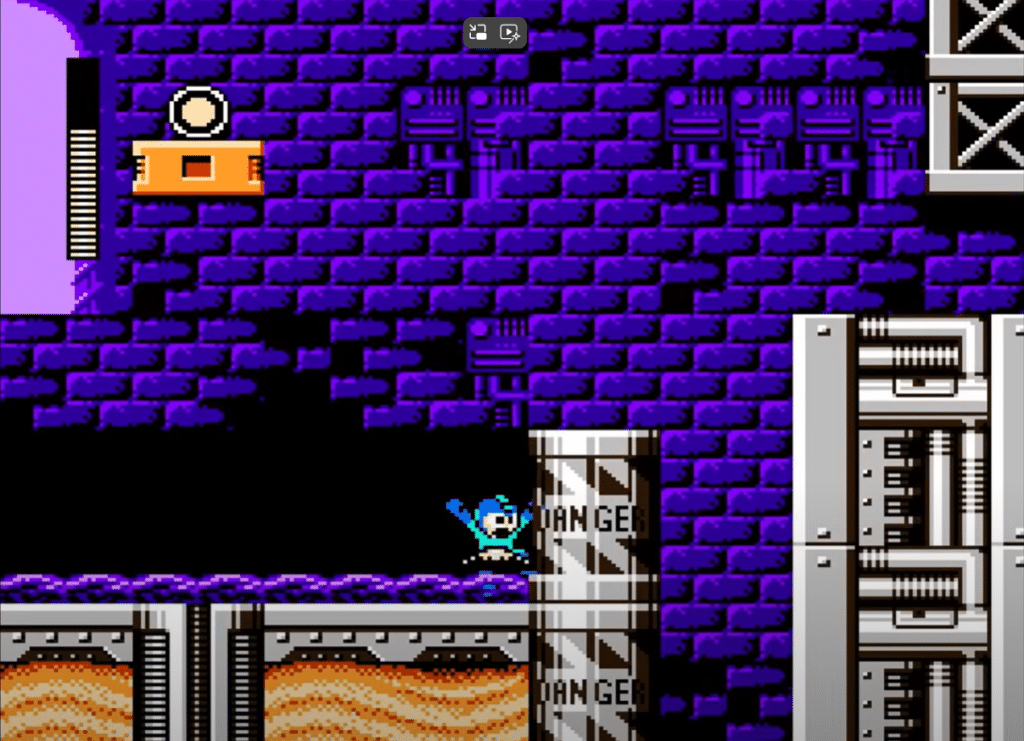 il nostro eroe in blu affronta i pericoli del livello industriale, tra piattaforme mobili e fondali tipici della fine era nes. la palette resta fedele all’originale, ma il porting su snes migliora la fluidità e rimuove i glitch fastidiosi.