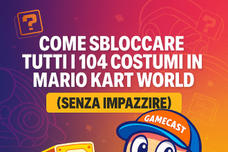 guida mario kart world sbloccare 104 costumi