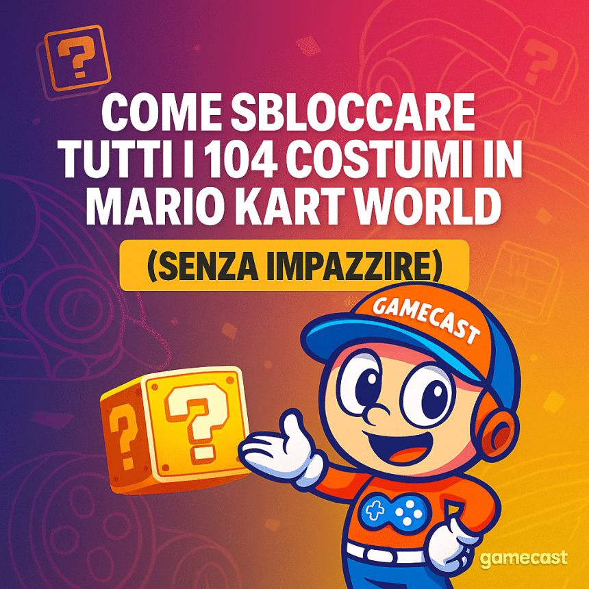 guida mario kart world sbloccare 104 costumi