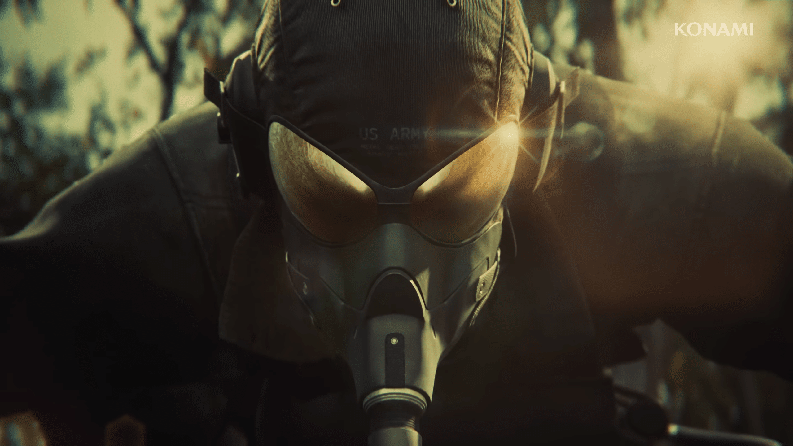 soldato mascherato us army in metal gear solid delta, luce riflessa su visore