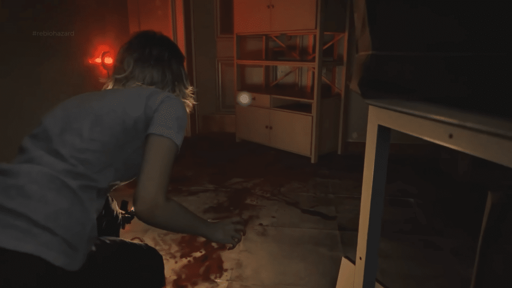 clinica buia con protagonista di resident evil requiem in stealth
