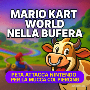 mario kart world nella bufera: peta attacca nintendo per la mucca col piercing