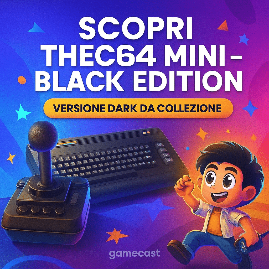 Quali giochi e novità include THEC64 Mini – Black Edition, la nuova versione dark del leggendario Commodore 64?