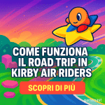 Come funziona il Road Trip in Kirby Air Riders e quali sfide include?