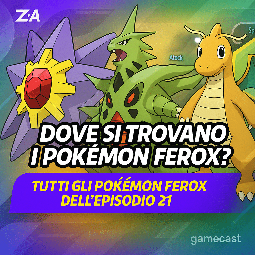 in leggende pokémon z-a episodio 21, il team mz affronta i pokémon ferox dragonite, tyranitar e starmie tra le zone di luminopoli, colpite dall’energia mega.