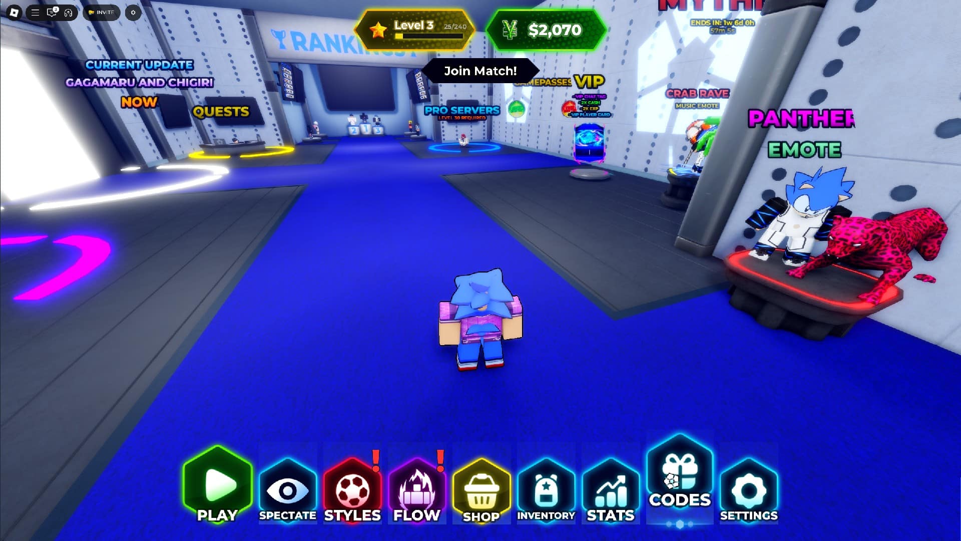 menu codici di blue lock rivals