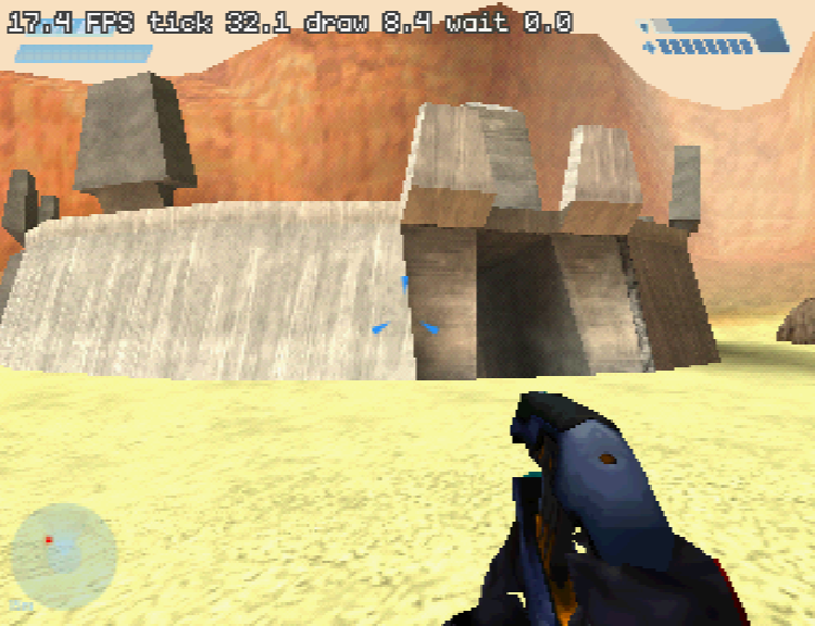 halo 64: blood gulch con bot nel porting per nintendo 64, screenshot del progetto jacktulli
