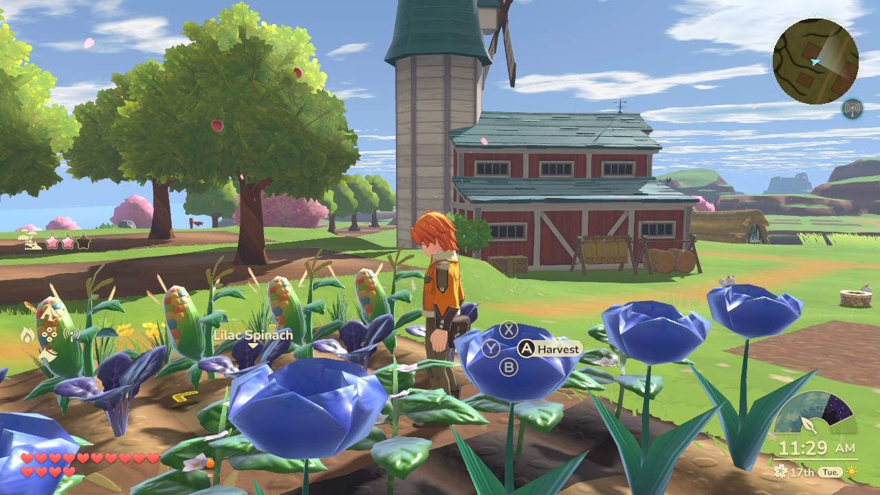 screenshot ufficiale del gioco harvest moon echoes of teradea con attività agricole
