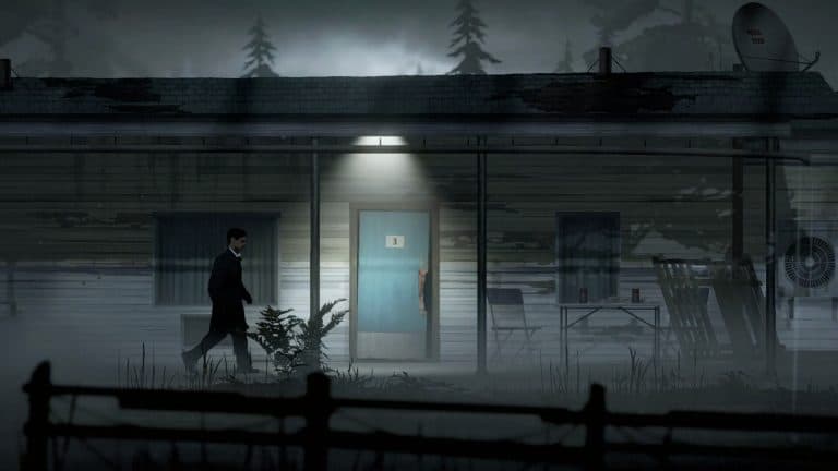 Silver Pines detective vicino a motel nella nebbia