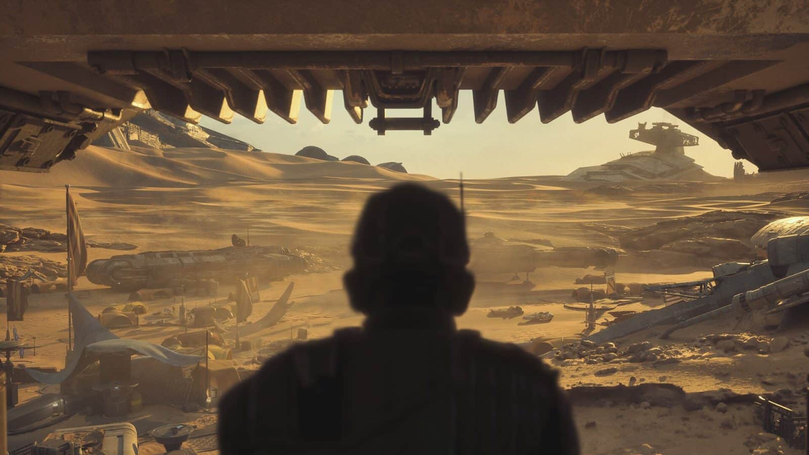 star wars galactic racer, paddock e circuito su jakku