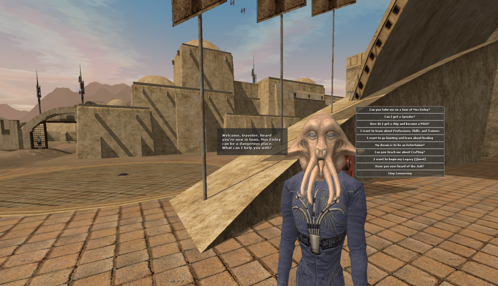 star wars galaxies restoration: interfaccia tutorial a mos eisley